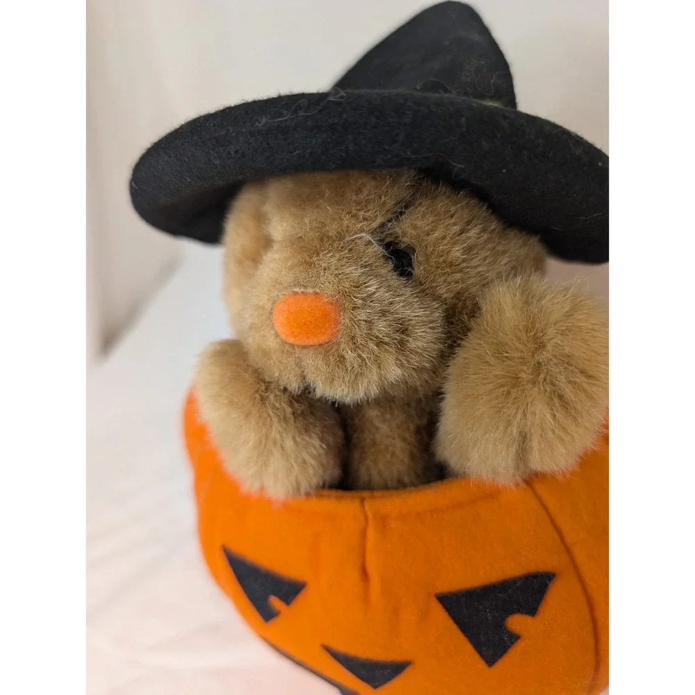 Plush Creations Inc Halloween Plush Witch Bear‎ Jack O' Lantern Hand Puppet 1995